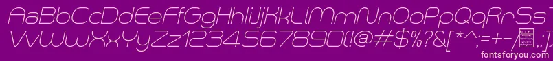 SmushLightItalicDemo Font – Pink Fonts on Purple Background