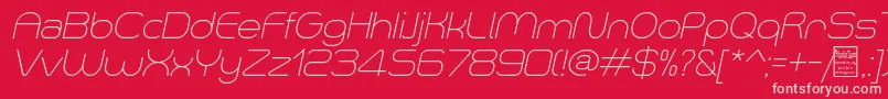 SmushLightItalicDemo Font – Pink Fonts on Red Background