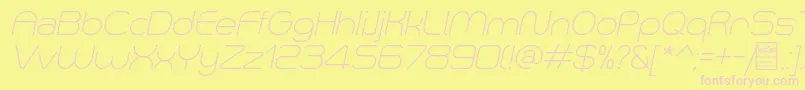 SmushLightItalicDemo Font – Pink Fonts on Yellow Background