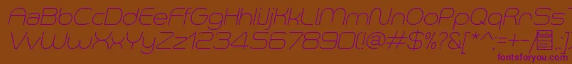 SmushLightItalicDemo Font – Purple Fonts on Brown Background