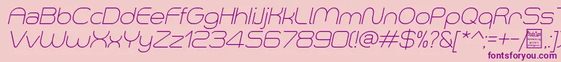 SmushLightItalicDemo Font – Purple Fonts on Pink Background