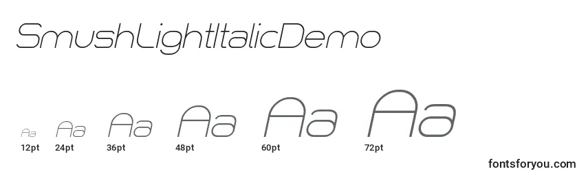 SmushLightItalicDemo Font Sizes
