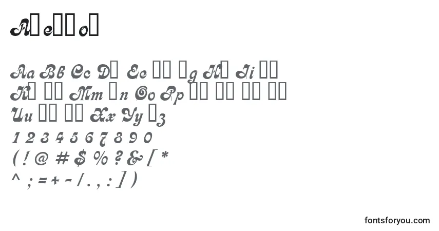 Шрифт Asessor – алфавит, цифры, специальные символы