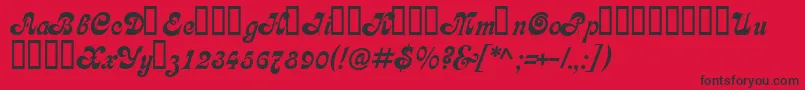 フォントAsessor – 赤い背景に黒い文字