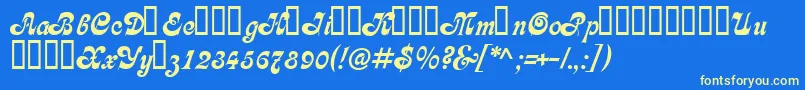 Asessor Font – Yellow Fonts on Blue Background