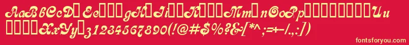 Asessor Font – Yellow Fonts on Red Background