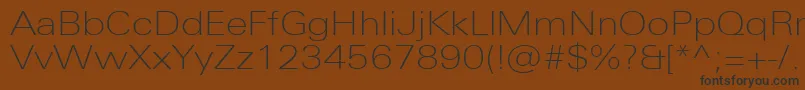 UniversNextProThinExtended Font – Black Fonts on Brown Background