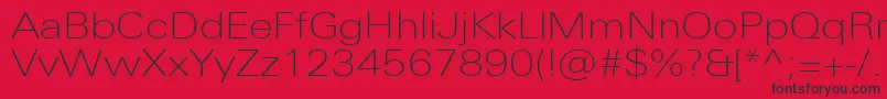 UniversNextProThinExtended Font – Black Fonts on Red Background