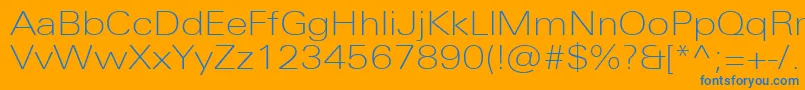 UniversNextProThinExtended Font – Blue Fonts on Orange Background
