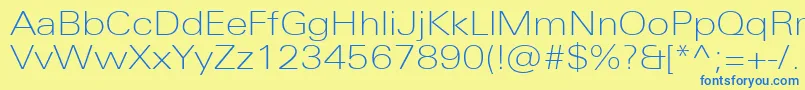 UniversNextProThinExtended Font – Blue Fonts on Yellow Background