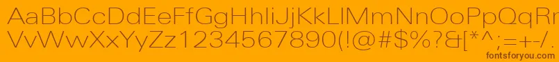 UniversNextProThinExtended Font – Brown Fonts on Orange Background