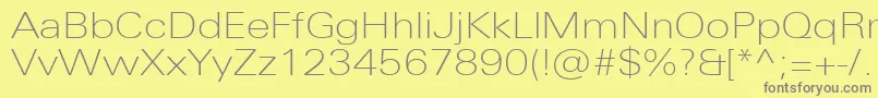 UniversNextProThinExtended Font – Gray Fonts on Yellow Background