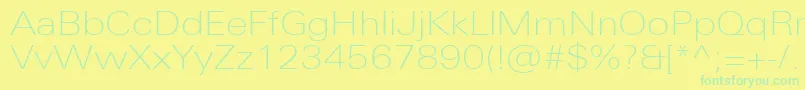 UniversNextProThinExtended Font – Green Fonts on Yellow Background