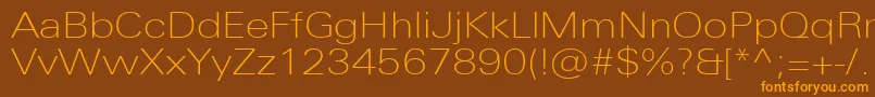 UniversNextProThinExtended Font – Orange Fonts on Brown Background