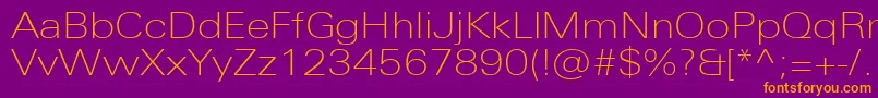 UniversNextProThinExtended Font – Orange Fonts on Purple Background
