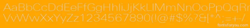 UniversNextProThinExtended Font – Pink Fonts on Orange Background
