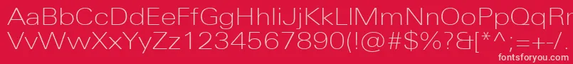 UniversNextProThinExtended Font – Pink Fonts on Red Background