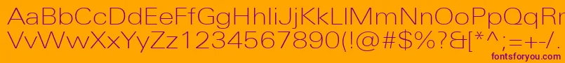 UniversNextProThinExtended Font – Purple Fonts on Orange Background