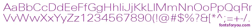 UniversNextProThinExtended Font – Purple Fonts on White Background