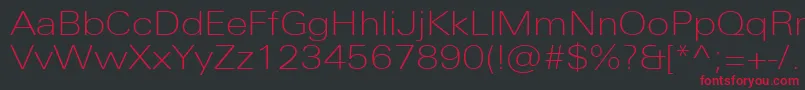 UniversNextProThinExtended Font – Red Fonts on Black Background