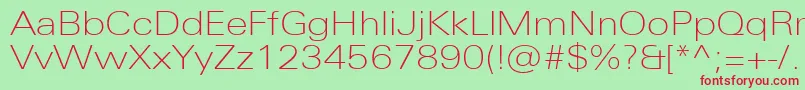 UniversNextProThinExtended Font – Red Fonts on Green Background