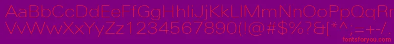 fuente UniversNextProThinExtended – Fuentes Rojas Sobre Fondo Morado