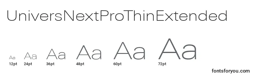 UniversNextProThinExtended Font Sizes