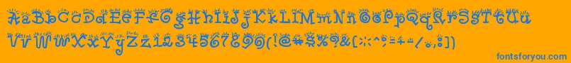 Waker Font – Blue Fonts on Orange Background