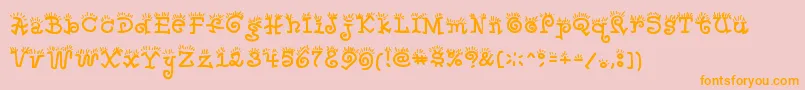 Waker-Schriftart – Orangefarbene Schriften auf rosa Hintergrund