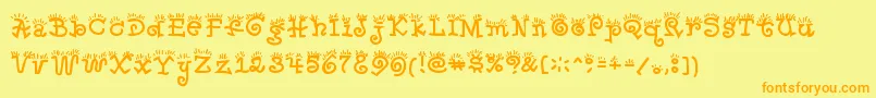 フォントWaker – オレンジの文字が黄色の背景にあります。