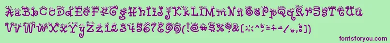 Waker Font – Purple Fonts on Green Background