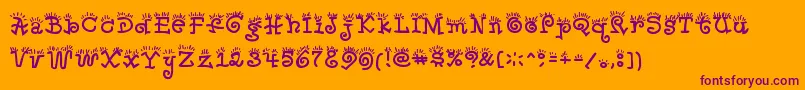 Waker Font – Purple Fonts on Orange Background