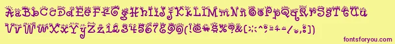 Waker Font – Purple Fonts on Yellow Background