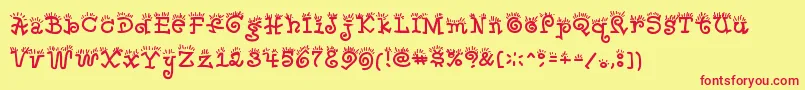 Waker Font – Red Fonts on Yellow Background