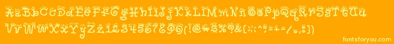 Waker Font – Yellow Fonts on Orange Background