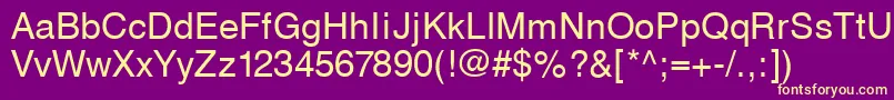 Czcionka Svobodafwf – żółte czcionki na fioletowym tle