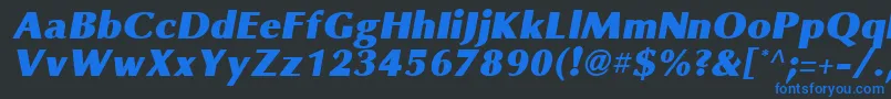OmniBlackItalic Font – Blue Fonts on Black Background