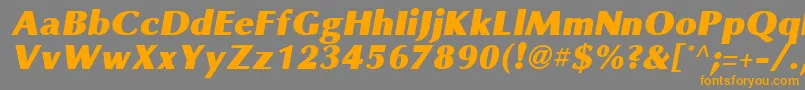 OmniBlackItalic-fontti – oranssit fontit harmaalla taustalla