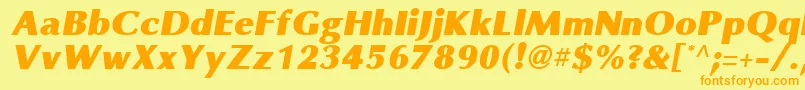 OmniBlackItalic Font – Orange Fonts on Yellow Background