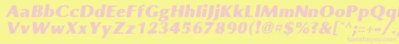 OmniBlackItalic Font – Pink Fonts on Yellow Background