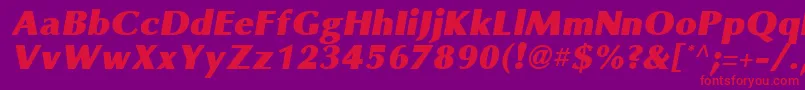 OmniBlackItalic-fontti – punaiset fontit violetilla taustalla