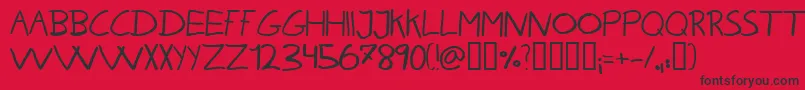 KarenHelenesHaandskrift Font – Black Fonts on Red Background