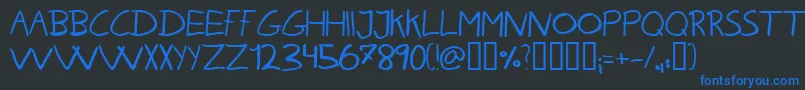 KarenHelenesHaandskrift Font – Blue Fonts on Black Background