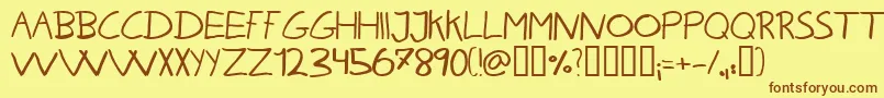 KarenHelenesHaandskrift-Schriftart – Braune Schriften auf gelbem Hintergrund