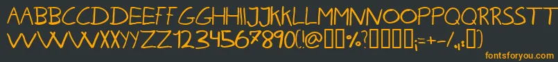 KarenHelenesHaandskrift Font – Orange Fonts on Black Background