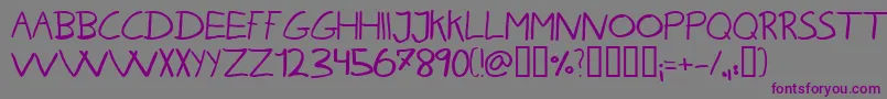 KarenHelenesHaandskrift Font – Purple Fonts on Gray Background