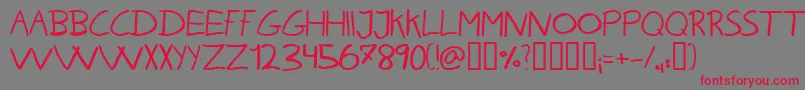 KarenHelenesHaandskrift Font – Red Fonts on Gray Background