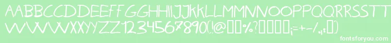 KarenHelenesHaandskrift Font – White Fonts on Green Background