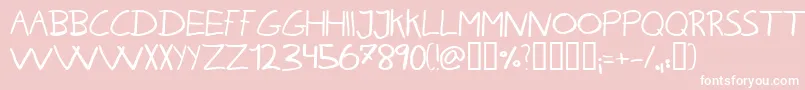 KarenHelenesHaandskrift Font – White Fonts on Pink Background