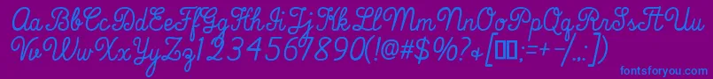 フォントThatsFontFolks – 紫色の背景に青い文字